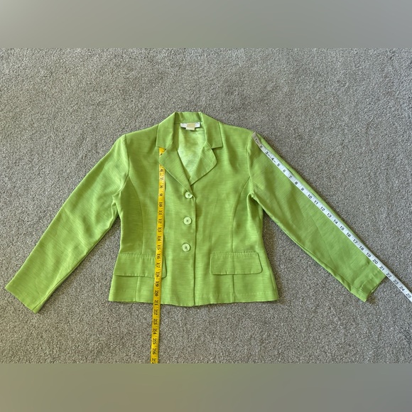 Petite Sophisticate blazer size S Green party casual mother of pearl buttons - Picture 4 of 8